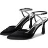 imageCoutgo Women Rhinestone Heels Kitten High Satin Pumps Pointed Toe Sparkly Sexy Wedding Dress ShoesBlack
