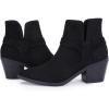 imageCoutgo Womens Pointed Toe Ankle Boots Cutout Tie Knot Chunky Block Stacked Heel Suede Booties ShoesBlack