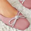 imageCoutgo Mules for Women Flat Backless Comfort Loafer with Square Toe Casual Slip on with Rhinestone BowPink