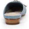 imageCoutgo Mules for Women Flat Backless Comfort Loafer with Square Toe Casual Slip on with Rhinestone BowSky Blue