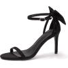 imageCoutgo Womens Ankle Strap High Heels Open Toe Stiletto Bow Tie Knot Heeled Sandals Fashion Wedding Dress Pump ShoesBlack