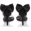 imageCoutgo Womens Ankle Strap High Heels Open Toe Stiletto Bow Tie Knot Heeled Sandals Fashion Wedding Dress Pump ShoesBlack