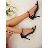 imageCoutgo Womens Ankle Strap High Heels Open Toe Stiletto Bow Tie Knot Heeled Sandals Fashion Wedding Dress Pump ShoesBlack