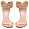 imageCoutgo Womens Ankle Strap High Heels Open Toe Stiletto Bow Tie Knot Heeled Sandals Fashion Wedding Dress Pump ShoesKhaki