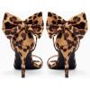imageCoutgo Womens Ankle Strap High Heels Open Toe Stiletto Bow Tie Knot Heeled Sandals Fashion Wedding Dress Pump ShoesLeopard Print