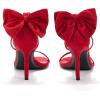 imageCoutgo Womens Ankle Strap High Heels Open Toe Stiletto Bow Tie Knot Heeled Sandals Fashion Wedding Dress Pump ShoesRed