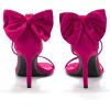 imageCoutgo Womens Ankle Strap High Heels Open Toe Stiletto Bow Tie Knot Heeled Sandals Fashion Wedding Dress Pump ShoesRosy Red