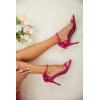 imageCoutgo Womens Ankle Strap High Heels Open Toe Stiletto Bow Tie Knot Heeled Sandals Fashion Wedding Dress Pump ShoesRosy Red