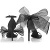 imageCoutgo Womens Bow Heels Open Toe Stiletto Heels One Strap Bridal Wedding Asymmetric NonRemovable Bow Knot Heeled SandalsBlack