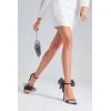 imageCoutgo Womens Bow Heels Open Toe Stiletto Heels One Strap Bridal Wedding Asymmetric NonRemovable Bow Knot Heeled SandalsBlack