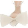 imageCoutgo Womens Bow Heels Open Toe Stiletto Heels One Strap Bridal Wedding Asymmetric NonRemovable Bow Knot Heeled SandalsCool Beige
