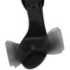 imageCoutgo Womens Bow Heels Open Toe Stiletto Heels One Strap Bridal Wedding Asymmetric NonRemovable Bow Knot Heeled SandalsCool Black