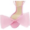 imageCoutgo Womens Bow Heels Open Toe Stiletto Heels One Strap Bridal Wedding Asymmetric NonRemovable Bow Knot Heeled SandalsCool Pink