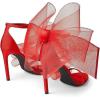 imageCoutgo Womens Bow Heels Open Toe Stiletto Heels One Strap Bridal Wedding Asymmetric NonRemovable Bow Knot Heeled SandalsCool Red