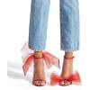 imageCoutgo Womens Bow Heels Open Toe Stiletto Heels One Strap Bridal Wedding Asymmetric NonRemovable Bow Knot Heeled SandalsCool Red