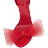 imageCoutgo Womens Bow Heels Open Toe Stiletto Heels One Strap Bridal Wedding Asymmetric NonRemovable Bow Knot Heeled SandalsCool Red