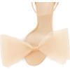 imageCoutgo Womens Bow Heels Open Toe Stiletto Heels One Strap Bridal Wedding Asymmetric NonRemovable Bow Knot Heeled SandalsGold