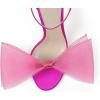 imageCoutgo Womens Bow Heels Open Toe Stiletto Heels One Strap Bridal Wedding Asymmetric NonRemovable Bow Knot Heeled SandalsHot Pink