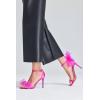 imageCoutgo Womens Bow Heels Open Toe Stiletto Heels One Strap Bridal Wedding Asymmetric NonRemovable Bow Knot Heeled SandalsHot Pink