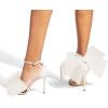 imageCoutgo Womens Bow Heels Open Toe Stiletto Heels One Strap Bridal Wedding Asymmetric NonRemovable Bow Knot Heeled SandalsNude