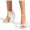 imageCoutgo Womens Bow Heels Open Toe Stiletto Heels One Strap Bridal Wedding Asymmetric NonRemovable Bow Knot Heeled SandalsNude