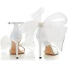 imageCoutgo Womens Bow Heels Open Toe Stiletto Heels One Strap Bridal Wedding Asymmetric NonRemovable Bow Knot Heeled SandalsWhite