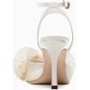 imageCoutgo Womens Bow Tie Heels Sandals Slingback Peep Toe Wedding Heels Mesh High Stiletto Heel Summer Cute Wedding Bridal ShoesBeige