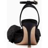 imageCoutgo Womens Bow Tie Heels Sandals Slingback Peep Toe Wedding Heels Mesh High Stiletto Heel Summer Cute Wedding Bridal ShoesBlack