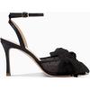 imageCoutgo Womens Bow Tie Heels Sandals Slingback Peep Toe Wedding Heels Mesh High Stiletto Heel Summer Cute Wedding Bridal ShoesBlack
