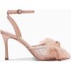 imageCoutgo Womens Bow Tie Heels Sandals Slingback Peep Toe Wedding Heels Mesh High Stiletto Heel Summer Cute Wedding Bridal ShoesLight Pink