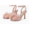 imageCoutgo Womens Bow Tie Heels Sandals Slingback Peep Toe Wedding Heels Mesh High Stiletto Heel Summer Cute Wedding Bridal ShoesLight Pink