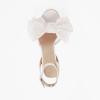 imageCoutgo Womens Bow Tie Heels Sandals Slingback Peep Toe Wedding Heels Mesh High Stiletto Heel Summer Cute Wedding Bridal ShoesWhite