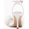 imageCoutgo Womens Bow Tie Heels Sandals Slingback Peep Toe Wedding Heels Mesh High Stiletto Heel Summer Cute Wedding Bridal ShoesWhite