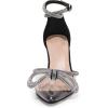 imageCoutgo Womens Clear Heels Closed Toe Pointed Rhinestone Heels Wedding Bridal Dress Shoes Ankle Strap Mid Heel Stiletto Pumps ShoesBlack
