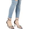 imageCoutgo Womens Clear Heels Closed Toe Pointed Rhinestone Heels Wedding Bridal Dress Shoes Ankle Strap Mid Heel Stiletto Pumps ShoesBlack