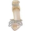imageCoutgo Womens Clear Heels Closed Toe Pointed Rhinestone Heels Wedding Bridal Dress Shoes Ankle Strap Mid Heel Stiletto Pumps ShoesGold