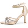 imageCoutgo Womens Clear Heels Closed Toe Pointed Rhinestone Heels Wedding Bridal Dress Shoes Ankle Strap Mid Heel Stiletto Pumps ShoesLight Gold