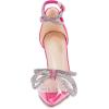 imageCoutgo Womens Clear Heels Closed Toe Pointed Rhinestone Heels Wedding Bridal Dress Shoes Ankle Strap Mid Heel Stiletto Pumps ShoesRose Red