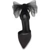 imageCoutgo Womens Closed Pointed Toe High Heels with Bow Knot Ankle Strap Satin Stiletto PumpsBlack