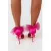 imageCoutgo Womens Closed Pointed Toe High Heels with Bow Knot Ankle Strap Satin Stiletto PumpsRose Red