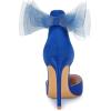 imageCoutgo Womens Closed Pointed Toe High Heels with Bow Knot Ankle Strap Satin Stiletto PumpsRoyal Blue