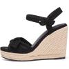 imageCoutgo Womens Espadrilles Wedges Bow Platform Sandals Open Toe Ankle Strap Summer Dress Heels Cute ShoesBlack
