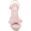 imageCoutgo Womens Espadrilles Wedges Bow Platform Sandals Open Toe Ankle Strap Summer Dress Heels Cute ShoesPink