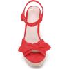 imageCoutgo Womens Espadrilles Wedges Bow Platform Sandals Open Toe Ankle Strap Summer Dress Heels Cute ShoesRed