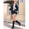 imageCoutgo Womens Faux Suede Knee High Boots Side Zipper Chunky Heel Stretch Winter BootsBlack