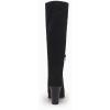 imageCoutgo Womens Faux Suede Knee High Boots Side Zipper Chunky Heel Stretch Winter BootsBlack