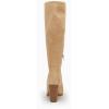 imageCoutgo Womens Faux Suede Knee High Boots Side Zipper Chunky Heel Stretch Winter BootsLight Khaki