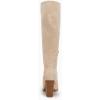 imageCoutgo Womens Faux Suede Knee High Boots Side Zipper Chunky Heel Stretch Winter BootsNude