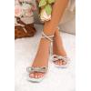 imageCoutgo Womens Rhinestone Bow Heels Sandals Strappy Lace Up Stiletto Satin Pumps Wedding Dress ShoesClear