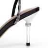 imageCoutgo Womens Rhinestone Bow Heels Sandals Strappy Lace Up Stiletto Satin Pumps Wedding Dress ShoesCool Black